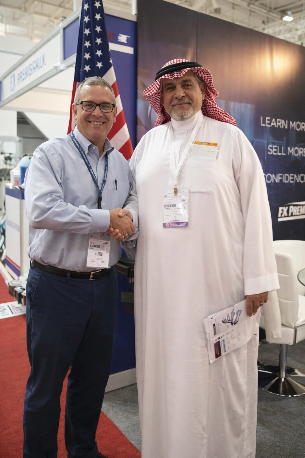 Michael O’Malley Shaking hands with man